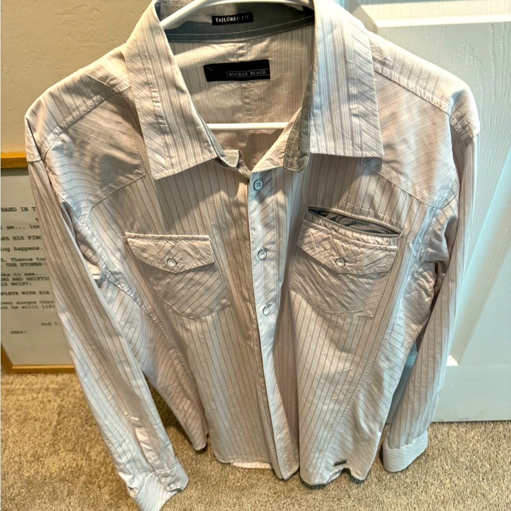 Buckle Black XL Dress Button Up Shirt!